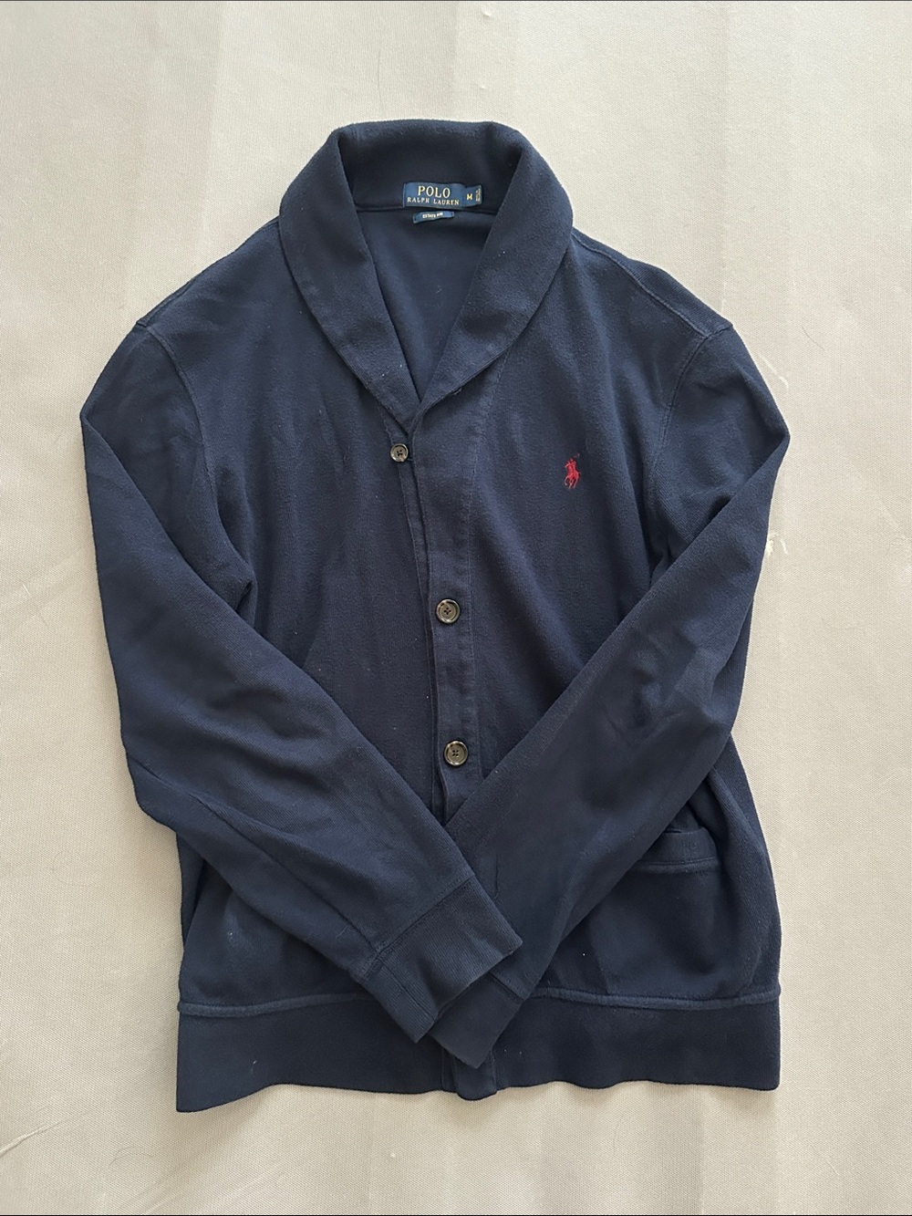 Men’s M Polo Ralph Lauren Navy Estate Rib Cardigan
